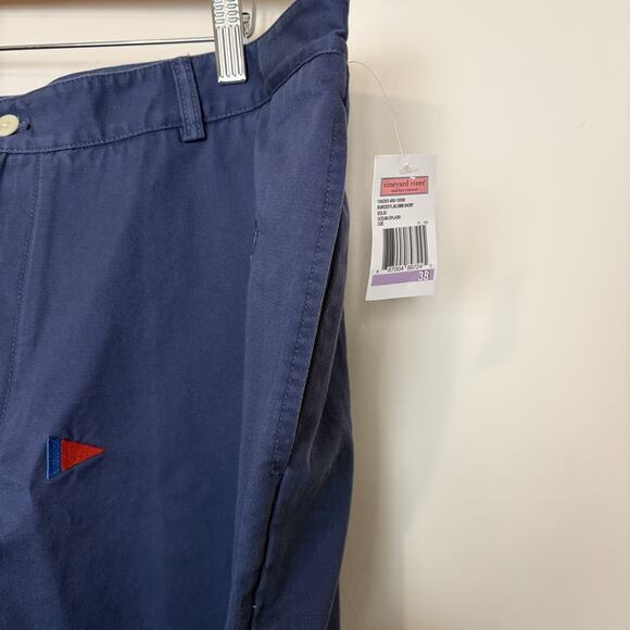Vineyard Vines Mens Club Shorts 38 Burgee Flag Chino Navy Embroidered Coastal - Picture 8 of 11